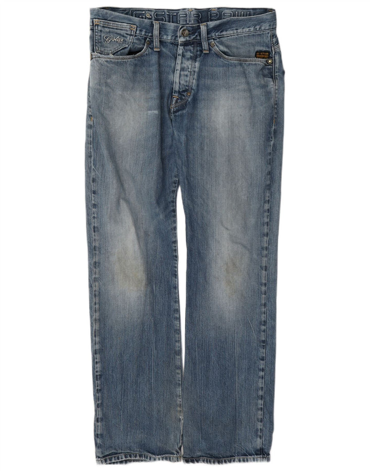 G-Star Mens Straight Jeans W33 L32 Blue Cotton