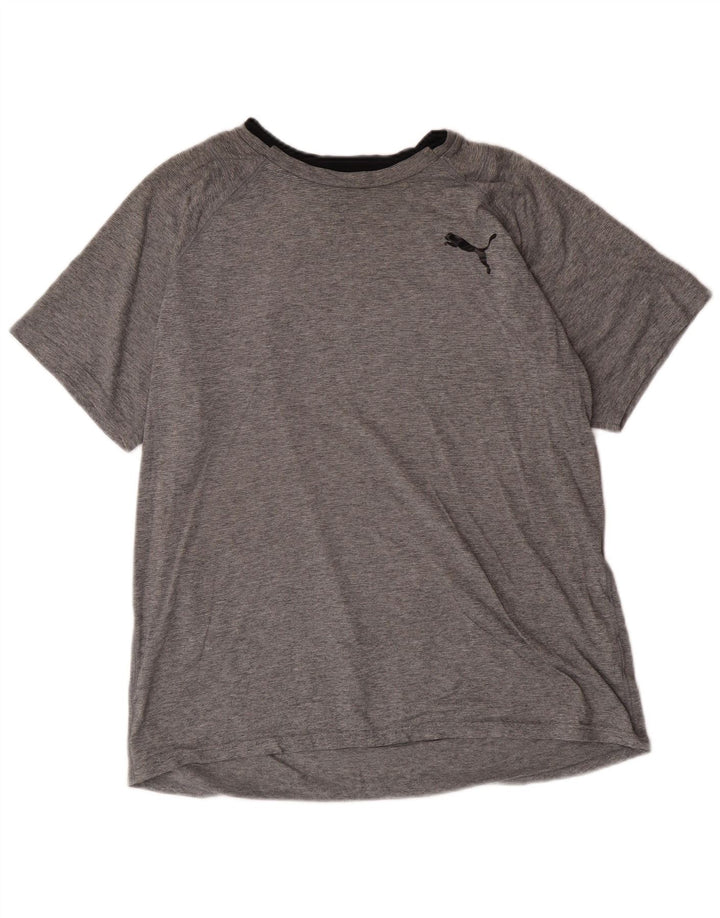 Puma Mens T-Shirt Large Grey Polyester