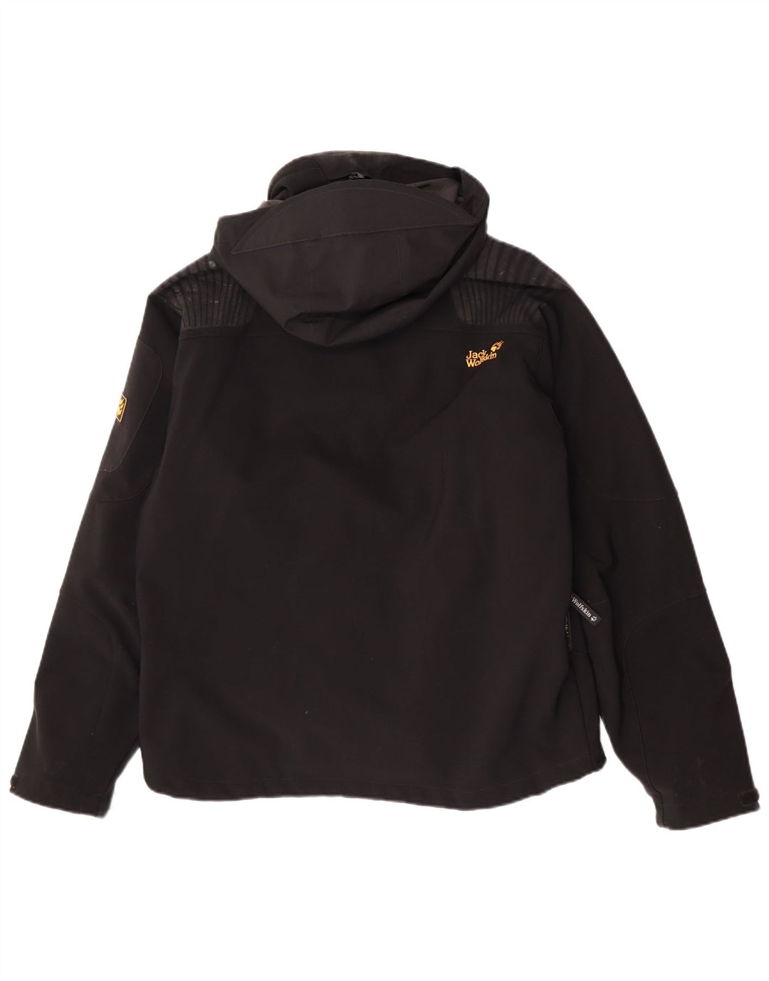 Jack Wolfskin Mens Hooded Windbreaker Jacket UK 40/42 Large Black Polyester