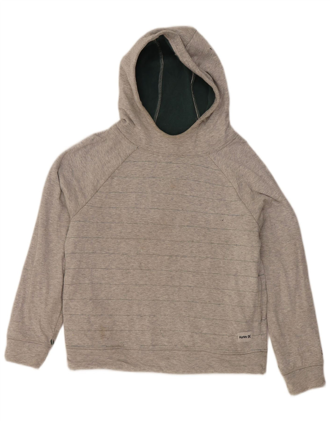 Hurley Womens Oversized Hoodie Jumper UK 10 Small Grey Striped