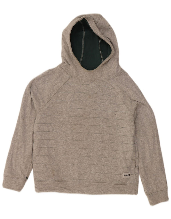 Hurley Womens Oversized Hoodie Jumper UK 10 Small Grey Striped