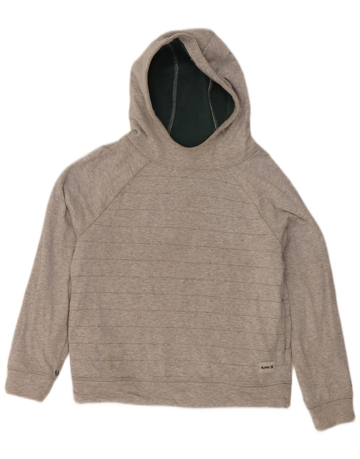 Hurley Womens Oversized Hoodie Jumper UK 10 Small Grey Striped