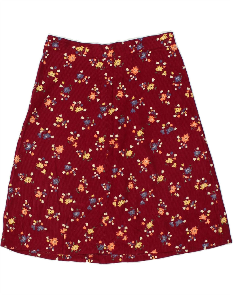 VINTAGE Womens A-Line Skirt W26 Small Red Floral | Vintage Vintage | Thrift | Second-Hand Vintage | Used Clothing | Messina Hembry 