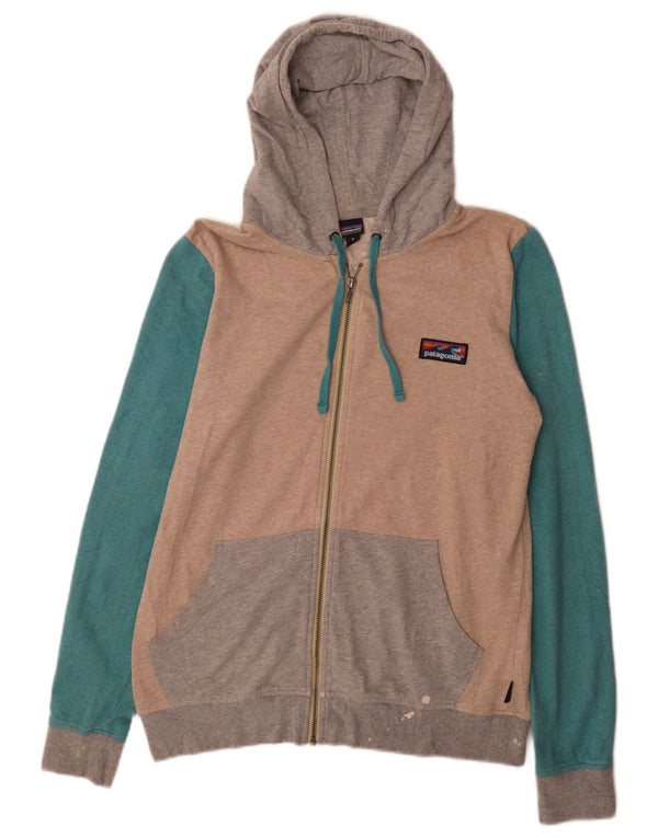 Patagonia Womens Zip Hoodie Sweater UK 14 Medium Multicoloured Colourblock