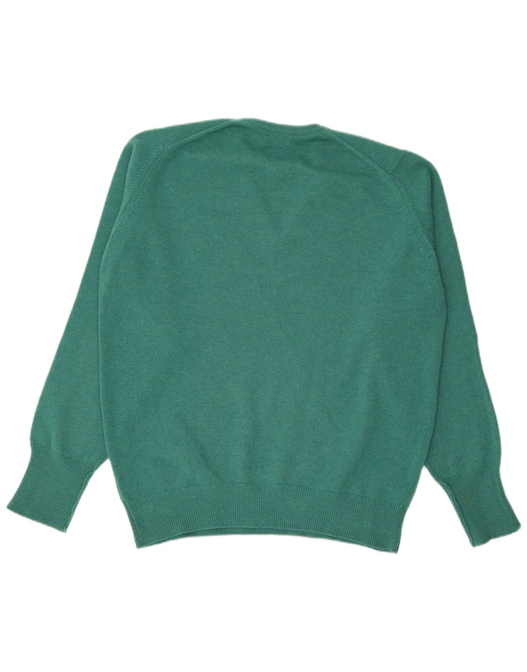 WILLIAM LOCKIE Mens V-Neck Jumper Sweater IT 52 Large Green Lambswool