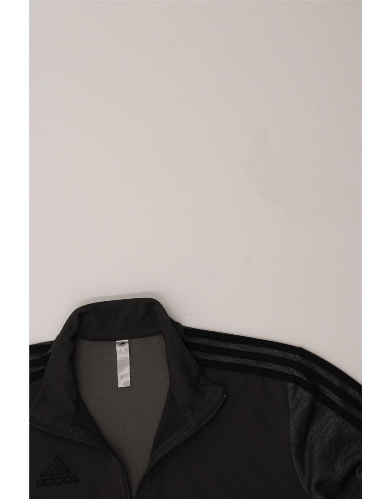 ADIDAS Mens Zip Neck Pullover Tracksuit Top Medium Grey Colourblock Vintage Adidas and Second-Hand Adidas from Messina Hembry 