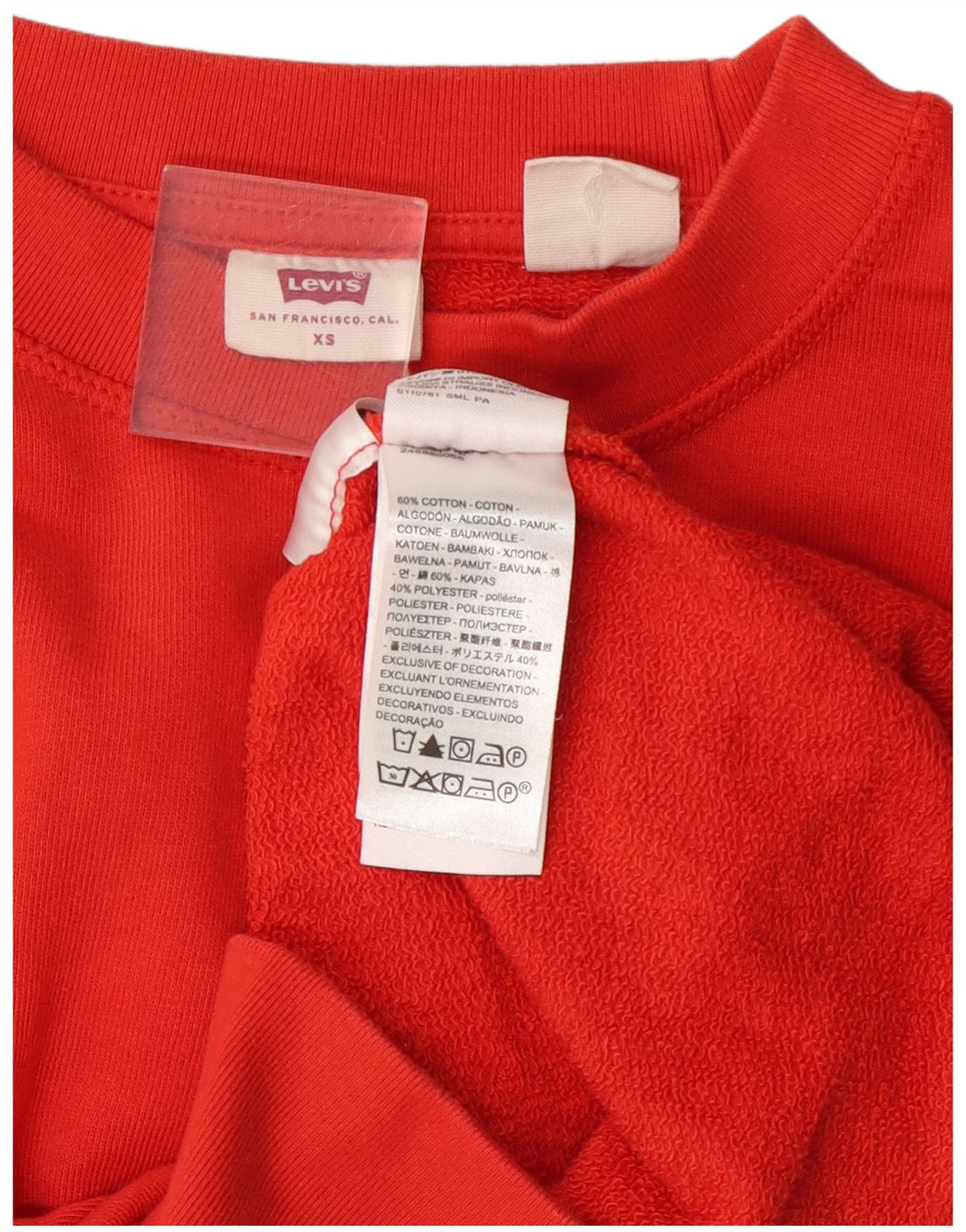 Levi's Mens Sweatshirt Jumper XS Orange Cotton