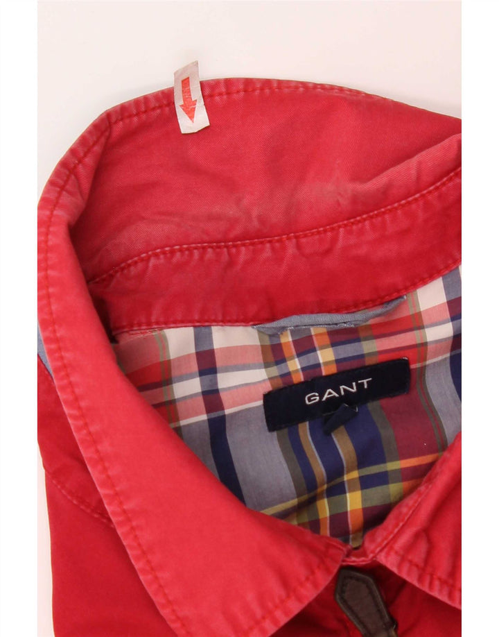 Gant Mens Bomber Jacket UK 44 2XL Red Cotton