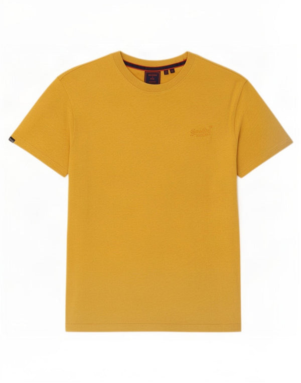Superdry Mens T-Shirt Top Medium Yellow Cotton