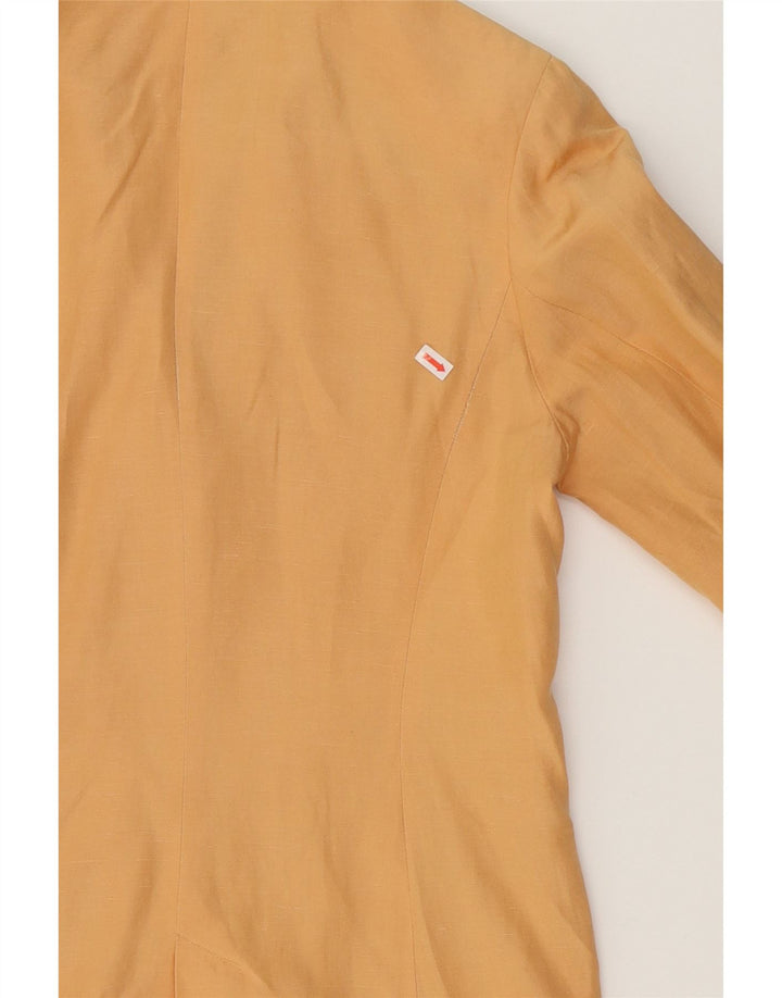 LAURA ASHLEY Womens 3 Button Blazer Jacket UK 10 Small Brown Silk Vintage Laura Ashley and Second-Hand Laura Ashley from Messina Hembry 