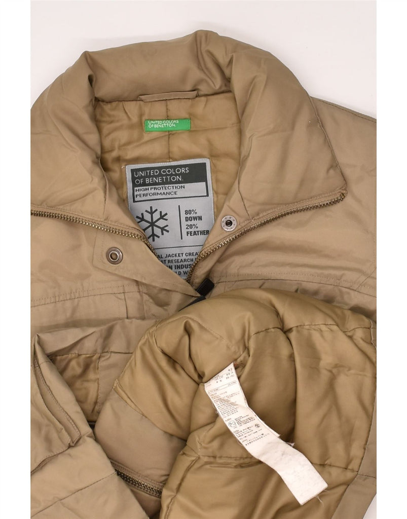 BENETTON Womens Padded Jacket IT 42 Medium Beige Polyamide | Vintage Benetton | Thrift | Second-Hand Benetton | Used Clothing | Messina Hembry 