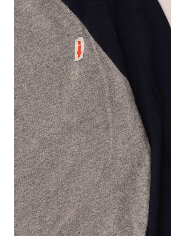 Superdry Mens Top Long Sleeve Medium Grey Colourblock Cotton