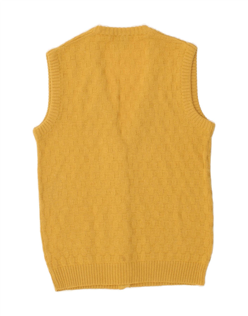 VINTAGE Womens Sleeveless Cardigan Sweater US 4 Small Yellow Vintage Vintage and Second-Hand Vintage from Messina Hembry 