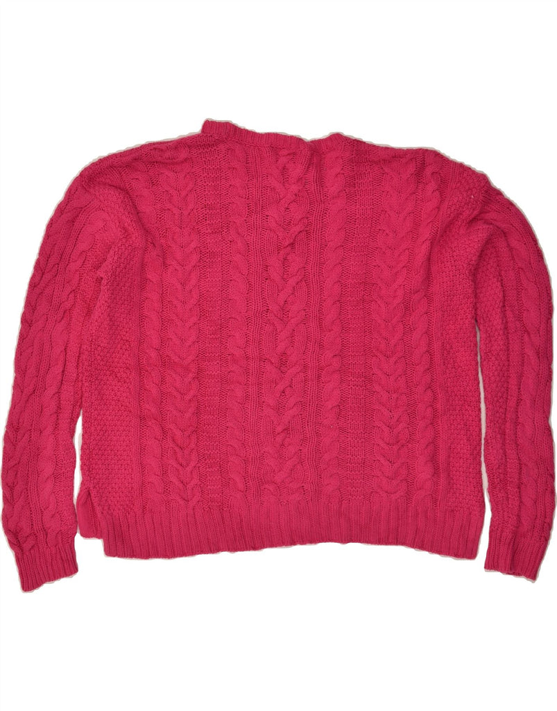 RALPH LAUREN Womens Crew Neck Jumper Sweater UK 16 Large Pink Cotton | Vintage Ralph Lauren | Thrift | Second-Hand Ralph Lauren | Used Clothing | Messina Hembry 