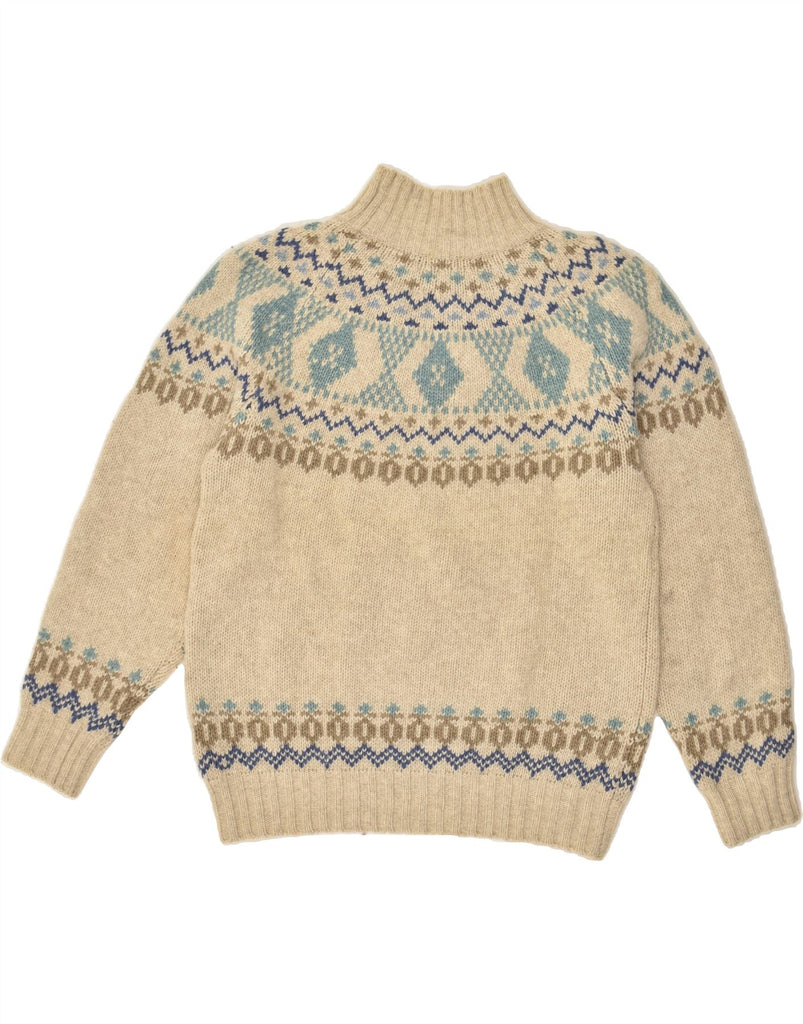 ESPRIT Womens Turtle Neck Jumper Sweater UK 16 Large Beige Fair Isle | Vintage Esprit | Thrift | Second-Hand Esprit | Used Clothing | Messina Hembry 