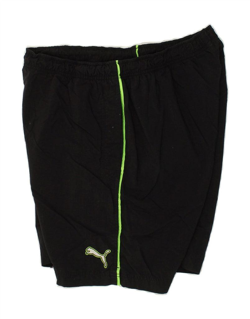 PUMA Mens Sport Shorts XL Black Nylon | Vintage Puma | Thrift | Second-Hand Puma | Used Clothing | Messina Hembry 