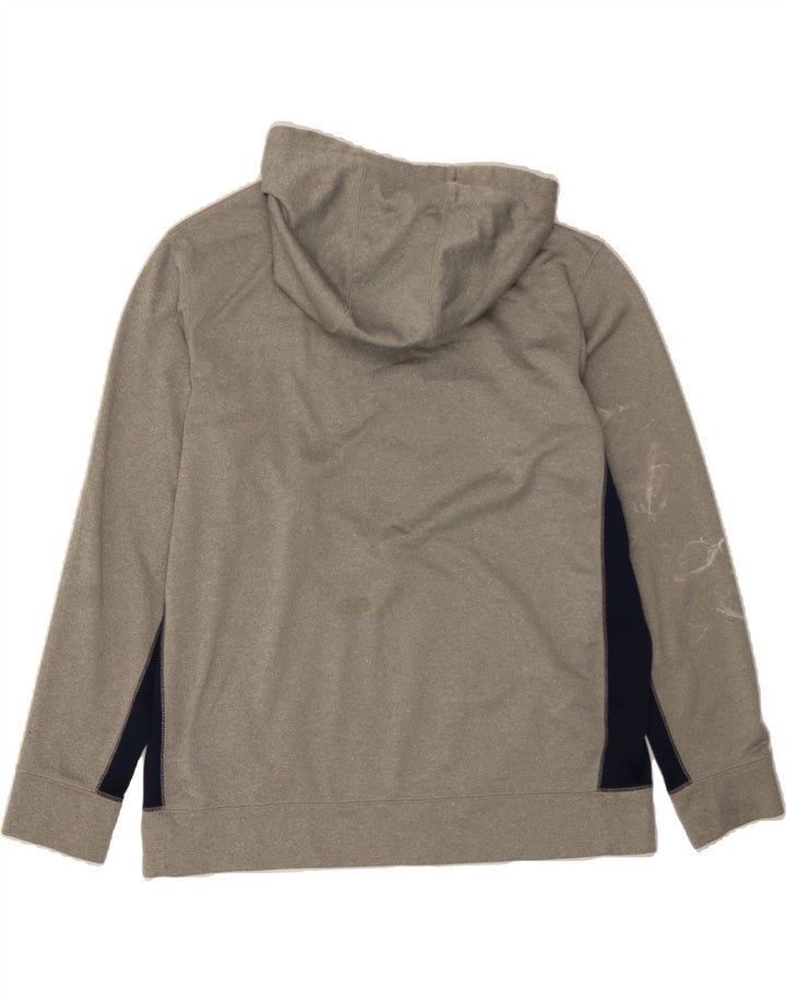 NIKE Mens Therma-Fit Hoodie Jumper Large Grey Colourblock Polyester Vintage Nike and Second-Hand Nike from Messina Hembry 