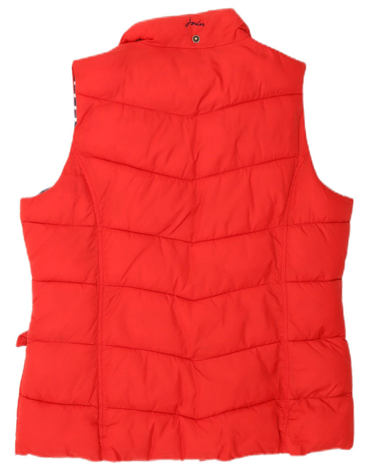 JOULES Womens Padded Gilet UK 14 Large Red Polyamide Classic