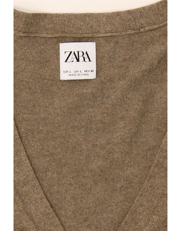 ZARA Womens Cardigan Sweater UK 14 Large Grey Vintage Zara and Second-Hand Zara from Messina Hembry 