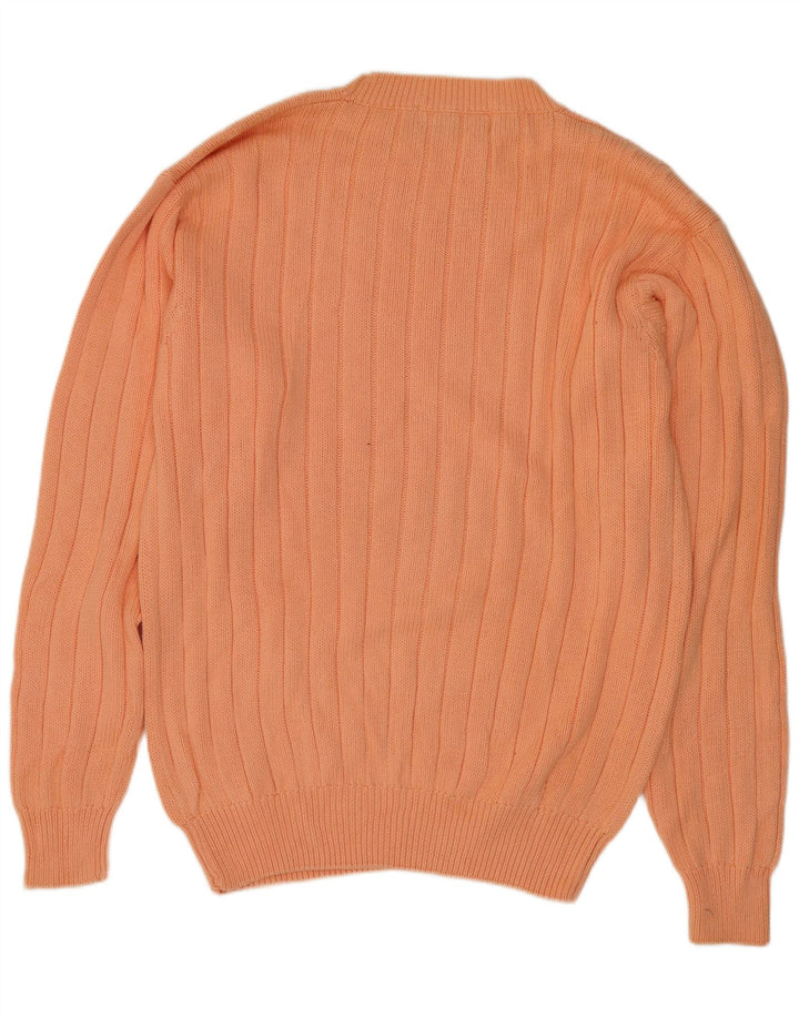 Edward Spiers Mens Crew Neck Jumper Sweater Large Orange Cotton