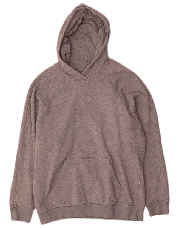 Adidas Womens Oversized Hoodie Jumper UK 14 Medium Grey Cotton