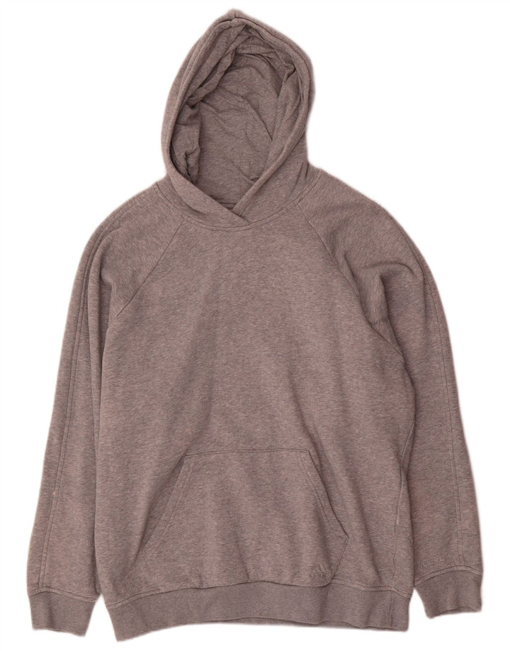 Adidas Womens Oversized Hoodie Jumper UK 14 Medium Grey Cotton
