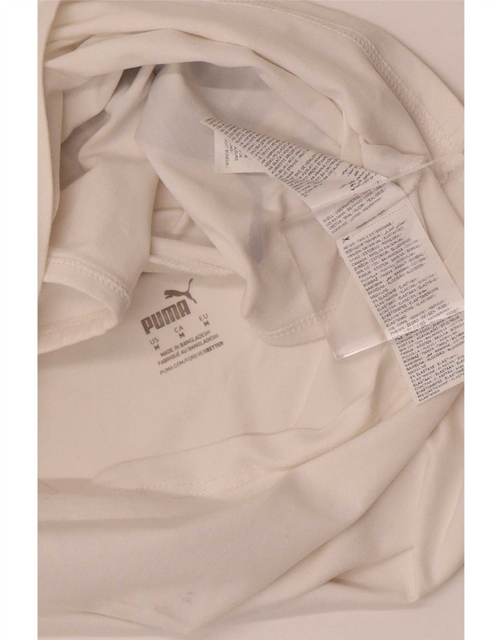 Puma Womens Crop Graphic Vest Top UK 12 Medium White Cotton