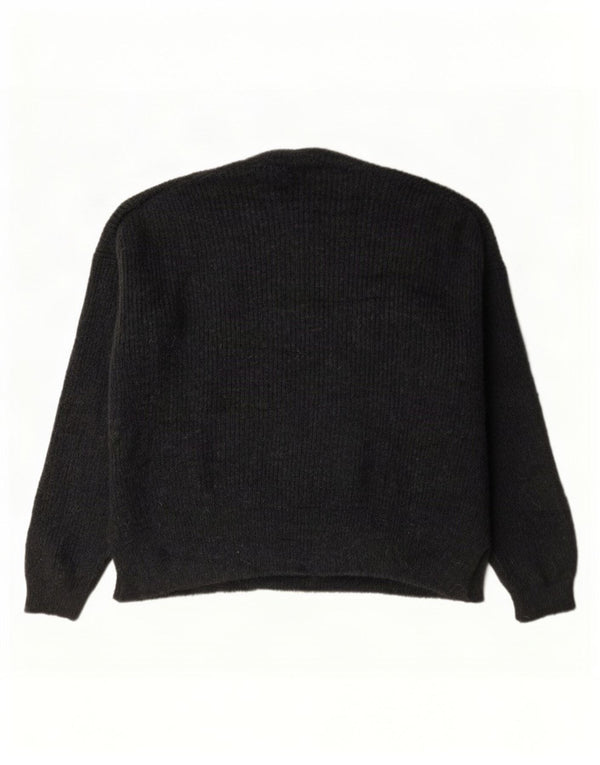 Zara Womens Oversized Crew Neck Jumper Sweater UK 16 Large Grey Acrylic