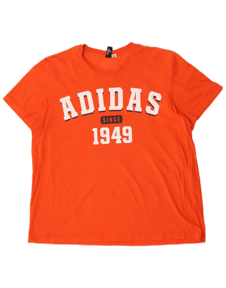 Adidas Mens Graphic T-Shirt Top 2XL Orange