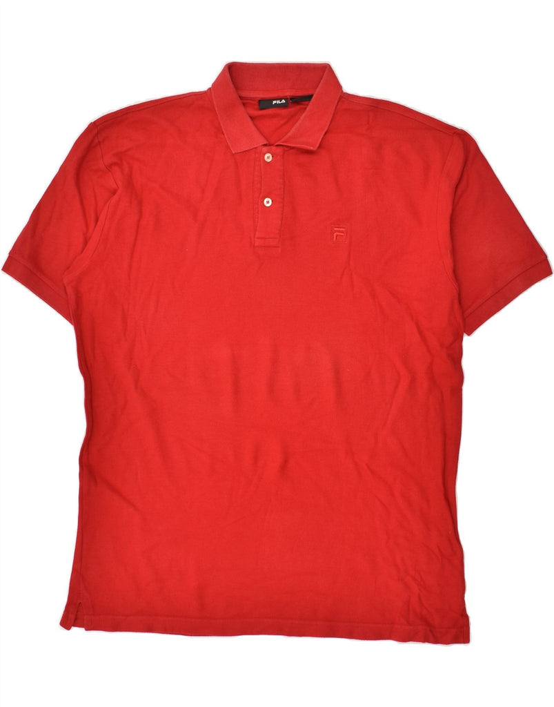 FILA Mens Polo Shirt Large Red Cotton | Vintage Fila | Thrift | Second-Hand Fila | Used Clothing | Messina Hembry 