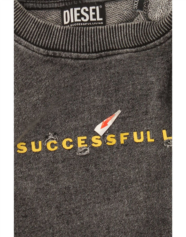 Diesel Mens Graphic Sweatshirt Jumper 2XS Grey