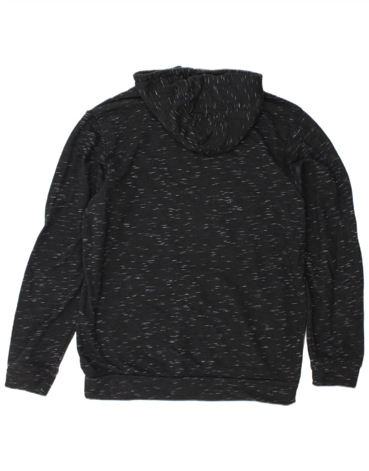 ADIDAS Mens Hoodie Jumper Medium Black Flecked Cotton