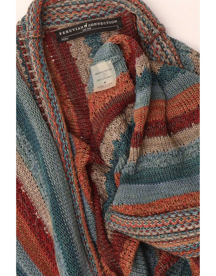 Peruvian Connection Womens Short Sleeve Cardigan Sweater UK 10 Small Multic
