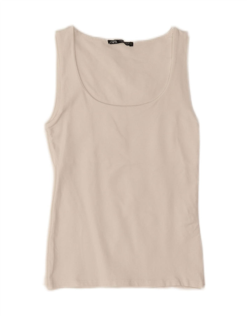 ZARA Womens Sleeveless Blouse Top UK 10 Small White Polyamide Vintage Zara and Second-Hand Zara from Messina Hembry 