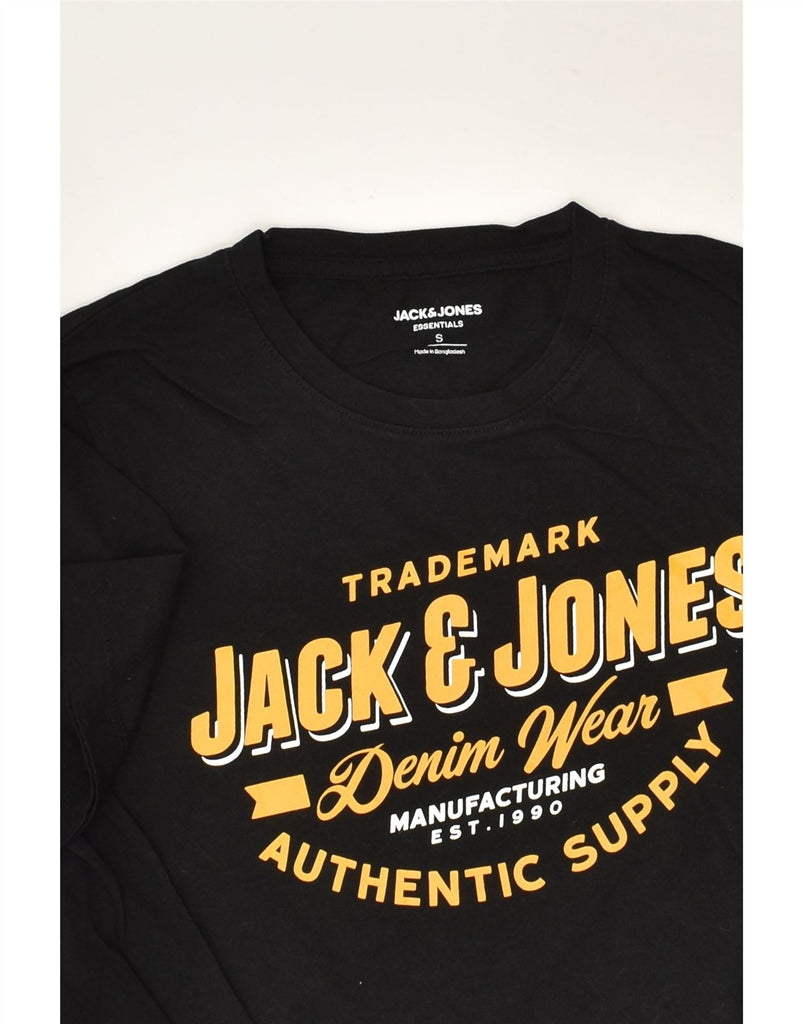 JACK & JONES Mens Graphic T-Shirt Top Small Black Cotton | Vintage Jack & Jones | Thrift | Second-Hand Jack & Jones | Used Clothing | Messina Hembry 