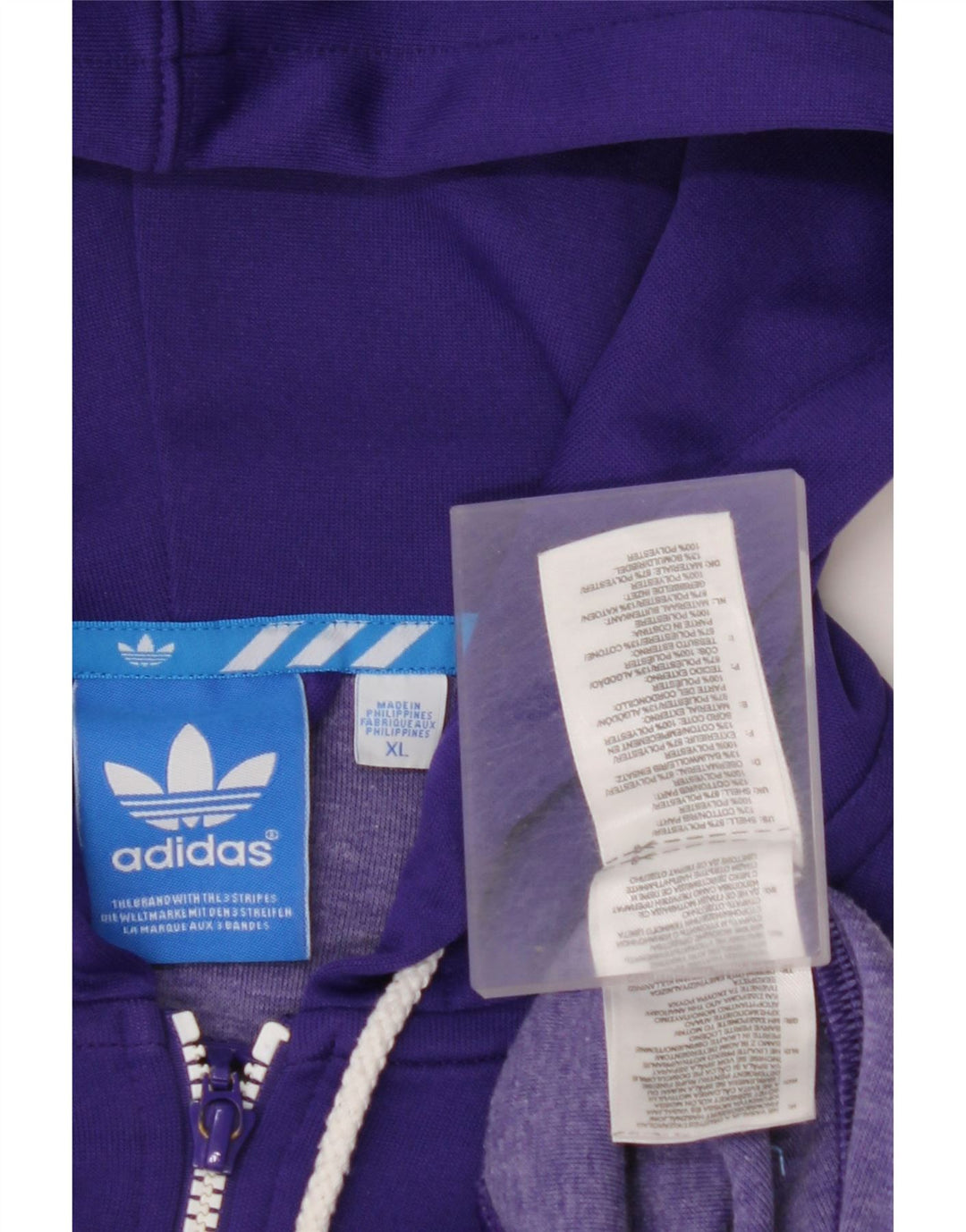 ADIDAS Mens Graphic Zip Hoodie Sweater XL Purple Polyester