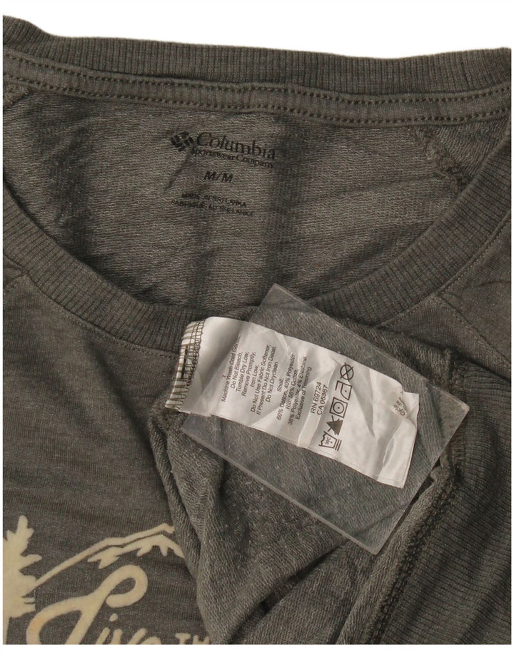 Columbia Womens Graphic Sweatshirt Jumper UK 14 Medium Grey Cotton