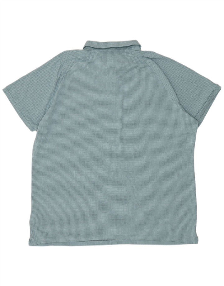 NIKE Mens Polo Shirt 2XL Blue Striped Polyester