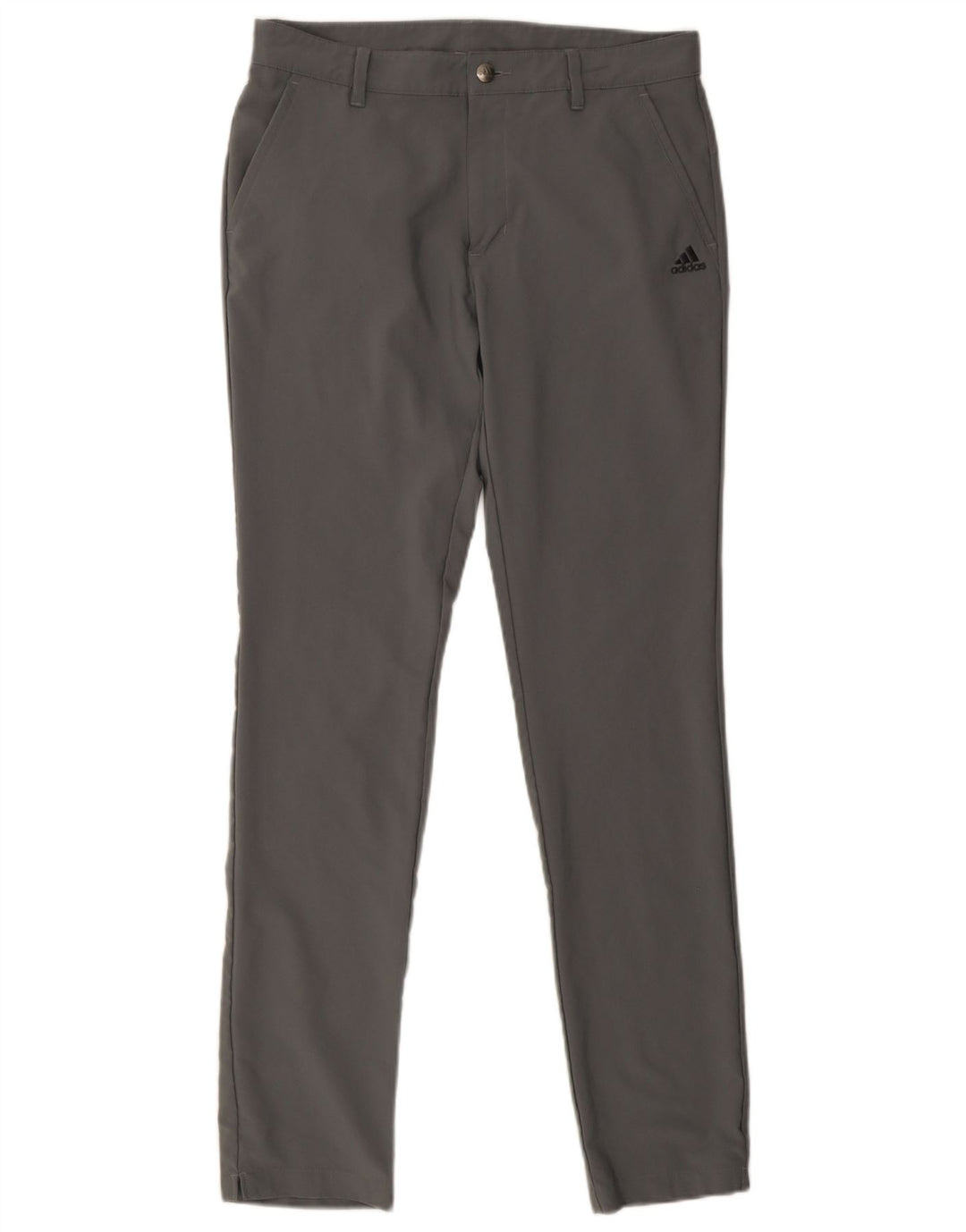 Adidas Mens Skinny Chino Trousers W32 L34 Grey Polyester