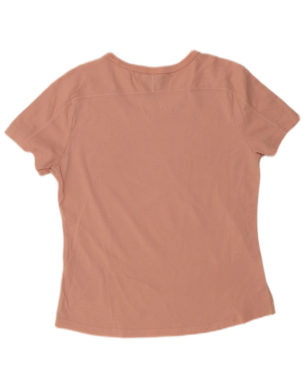 Adidas Womens T-Shirt Top UK 12/14 Medium Pink Cotton