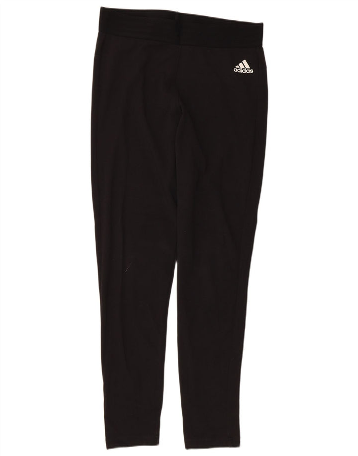 Adidas Womens Leggings UK 12/14 Medium Black Cotton