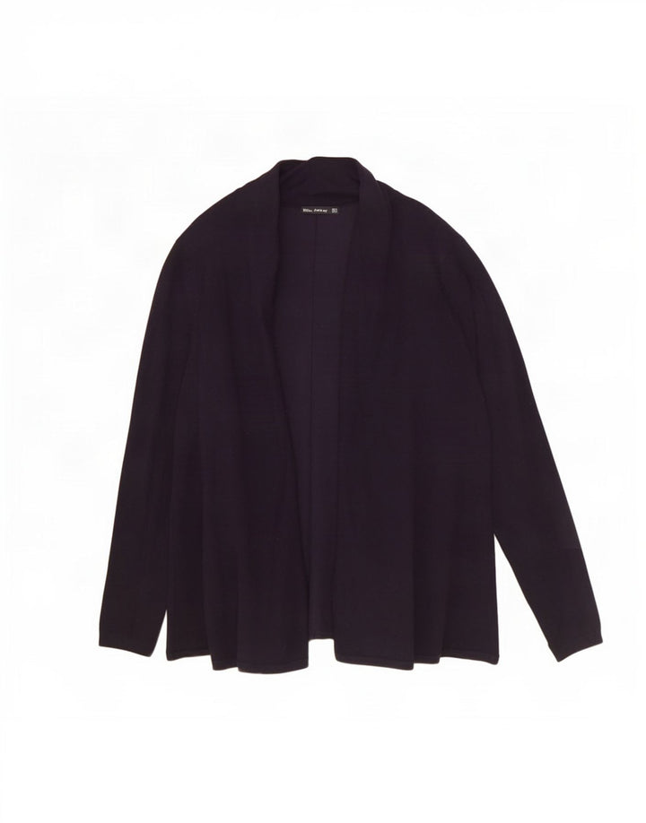 Zara Womens Open Cardigan Sweater UK 10 Small Navy Blue
