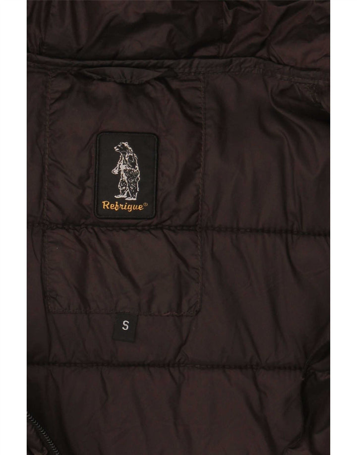 Refrigue Womens Hooded Padded Jacket UK 10 Small Brown