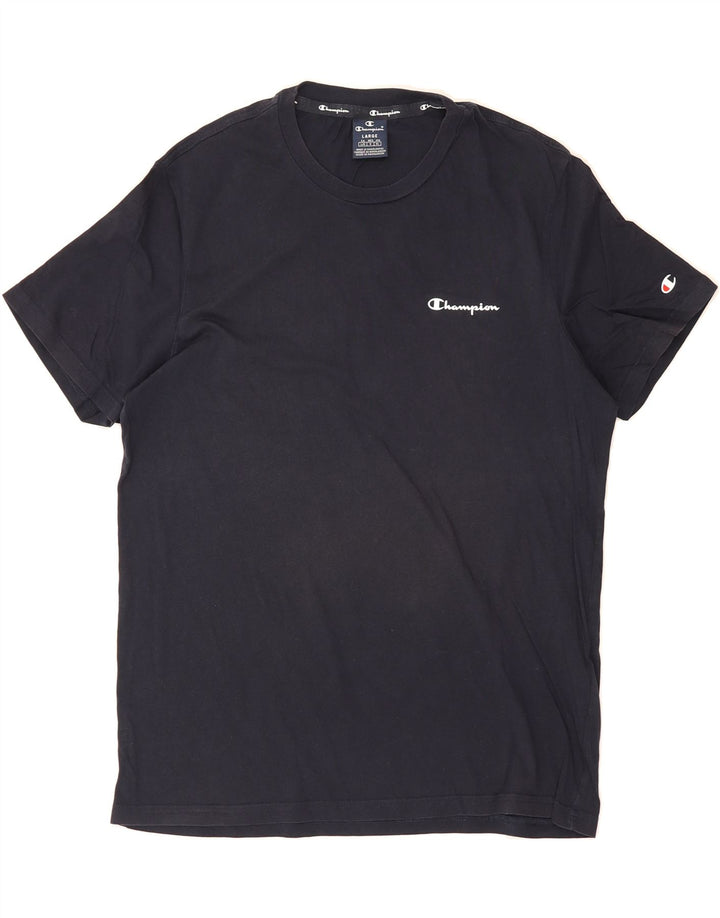 CHAMPION Mens Graphic T-Shirt Top Large Black Cotton Vintage Champion and Second-Hand Champion from Messina Hembry 