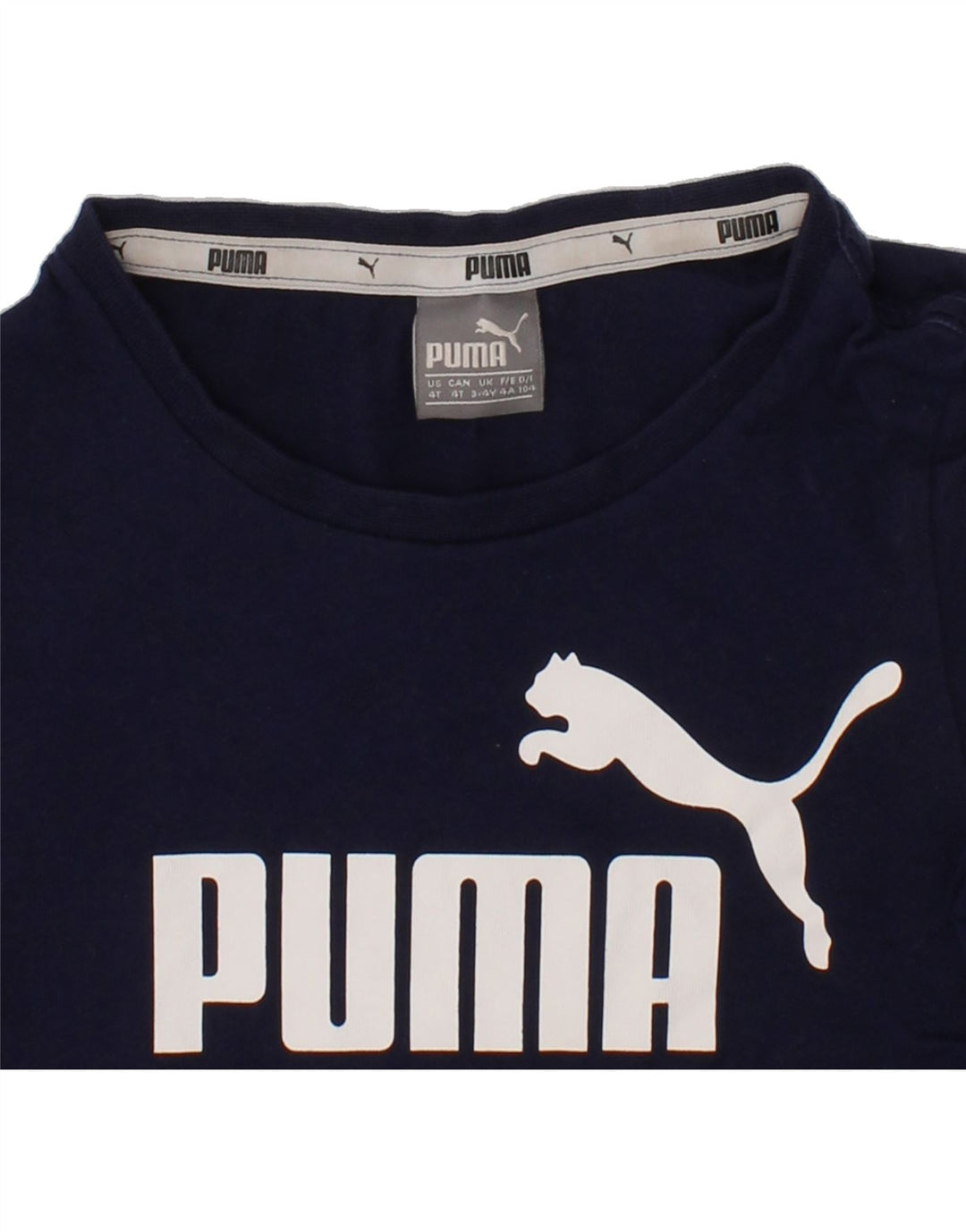 PUMA Boys Graphic T-Shirt Top 3-4 Years Navy Blue Cotton Vintage Puma and Second-Hand Puma from Messina Hembry 