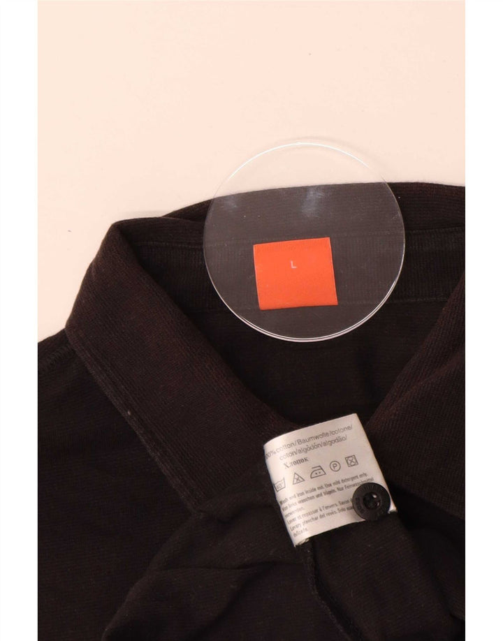 Hugo Boss Mens Polo Shirt Large Black Cotton