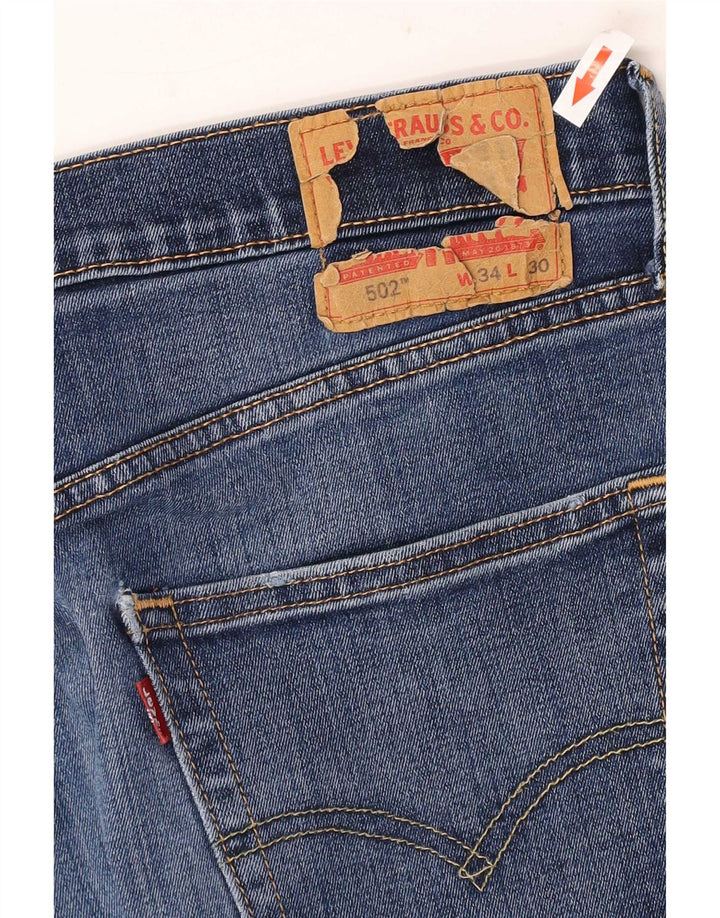 Levi's Mens 502 Tapered Jeans W34 L30 Blue Cotton