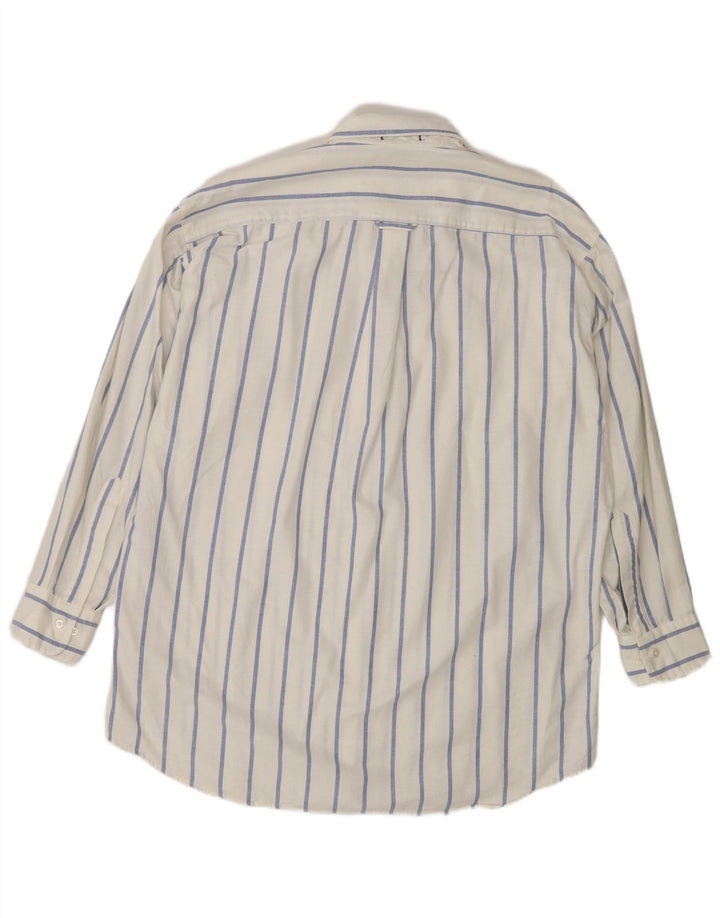 Chaps Mens Shirt Size 16 1/2 Large White Pinstripe Cotton