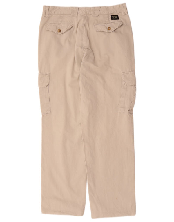 Lee Mens Straight Cargo Trousers W34 L32 Beige Cotton