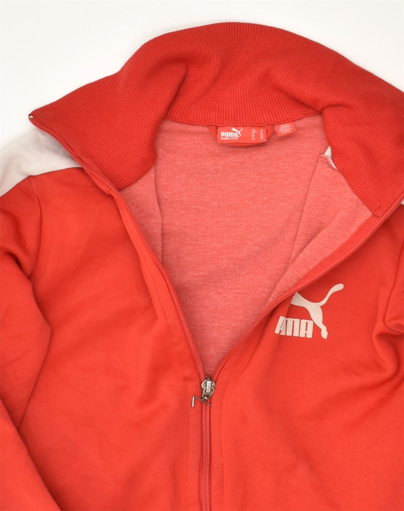 PUMA Womens Tracksuit Top Jacket UK 10 Small Red Polyester | Vintage Puma | Thrift | Second-Hand Puma | Used Clothing | Messina Hembry 